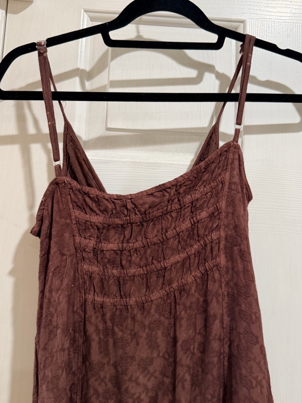 Boho Brown Lace-Trim Maxi Slip Dress - Picture 5 of 6